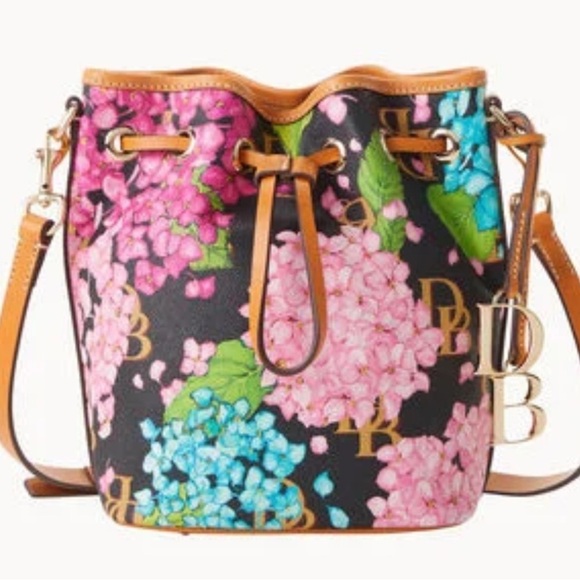 Dooney & Bourke Hydrangea monogram small Bucket bag black - Picture 1 of 12